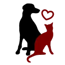 Hund und Katze mit einem Herz